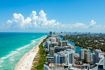 a costal view of Florida's beachside hotels